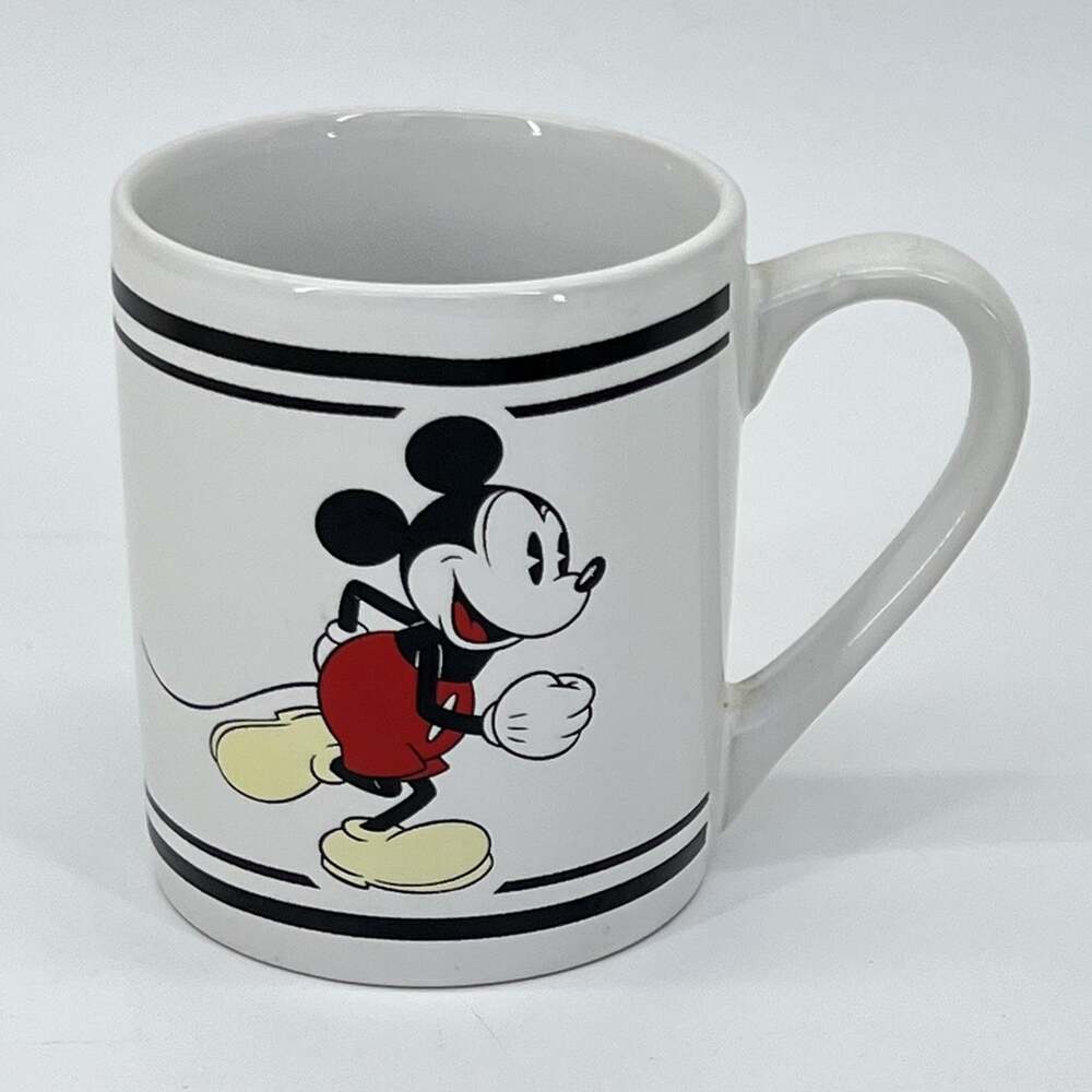 Vintage Disney Gibson Mickey Mouse Ceramic Coffee Mug White/Black Classic